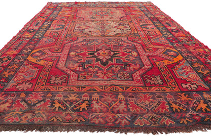 7 x 11 Vintage Red Turkish Oushak Rug 74925