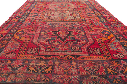 7 x 11 Vintage Red Turkish Oushak Rug 74925