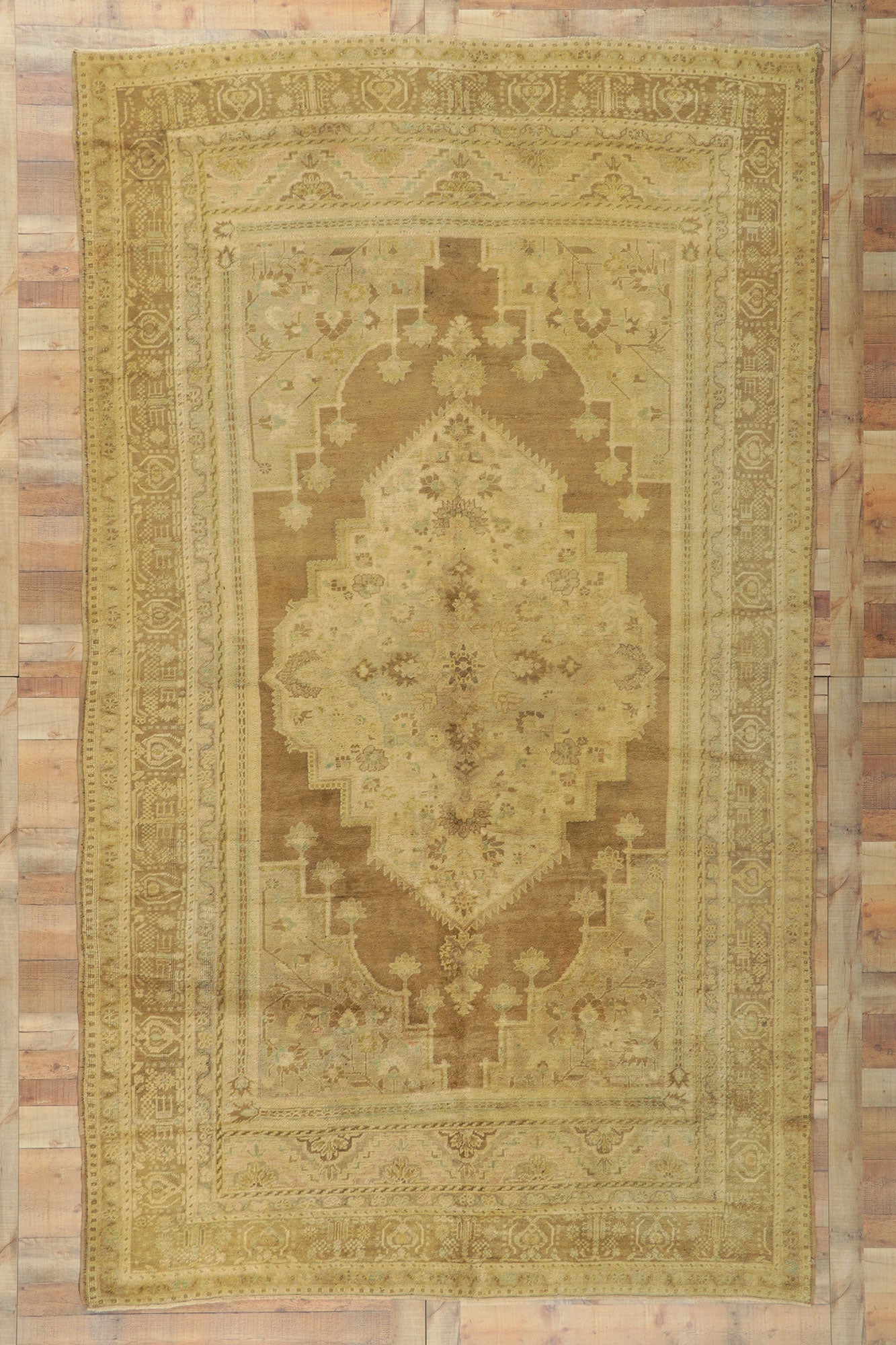 7 x 12 Vintage Turkish Oushak Rug 73942