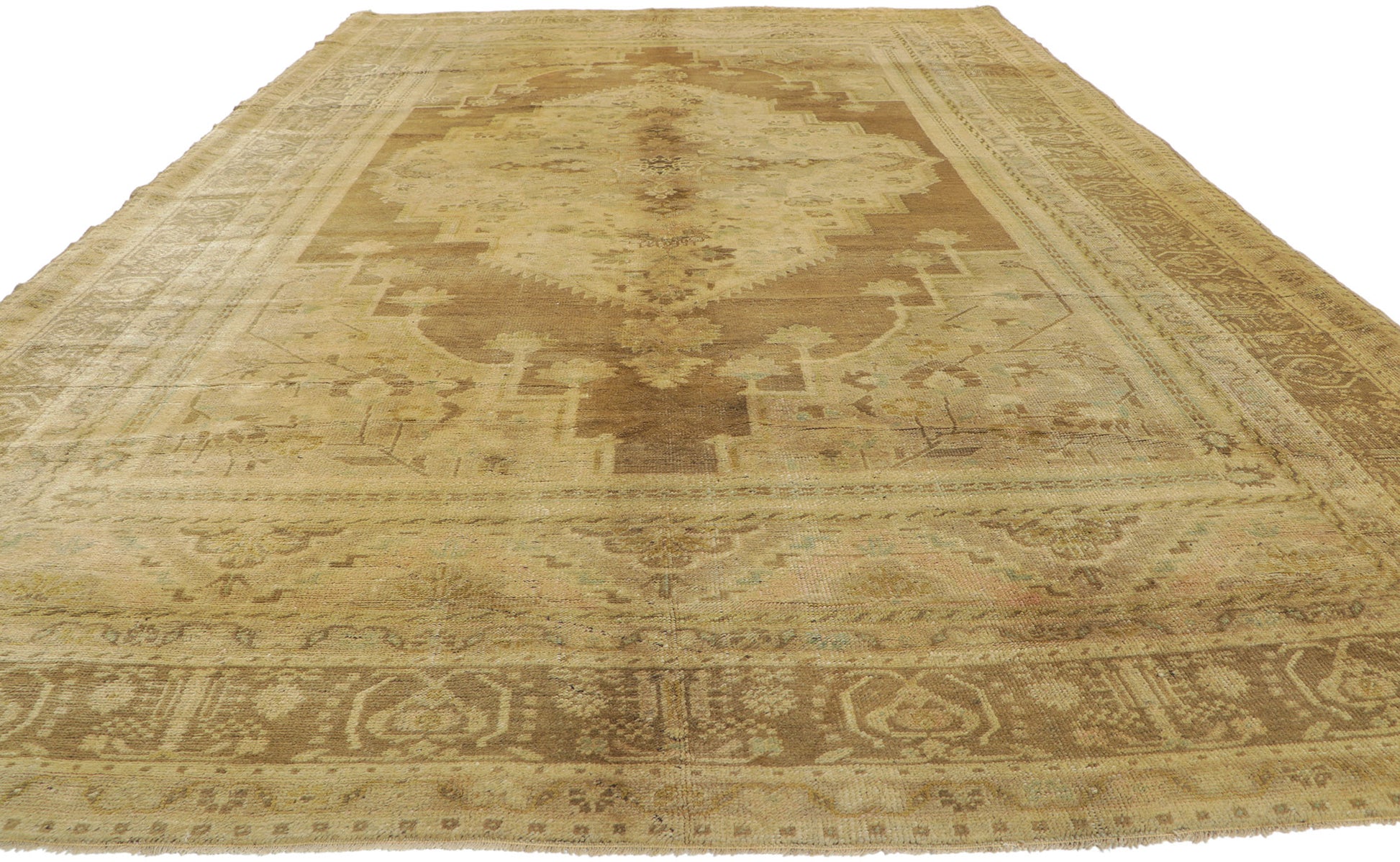 7 x 12 Vintage Turkish Oushak Rug 73942