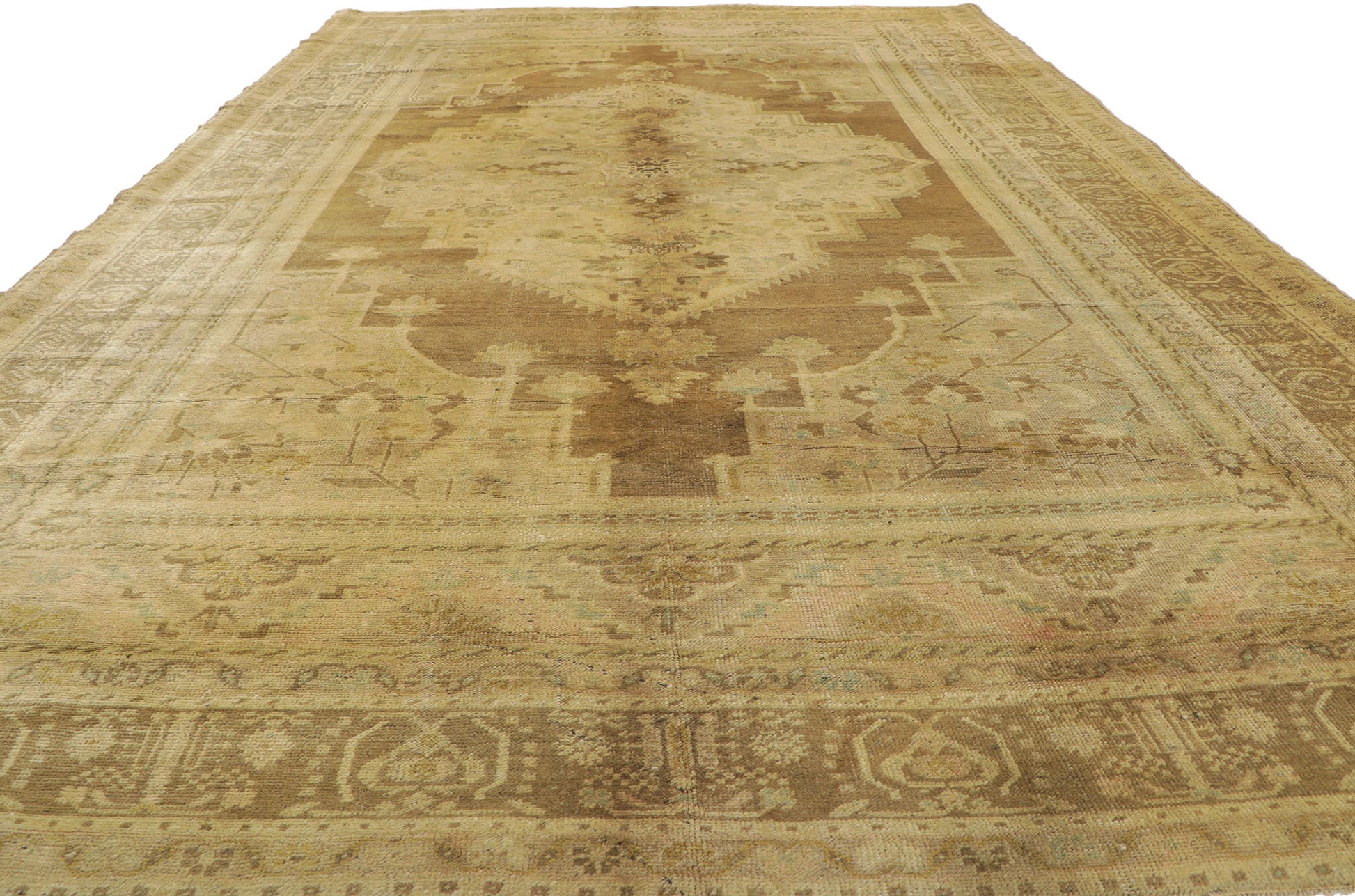 7 x 12 Vintage Turkish Oushak Rug 73942