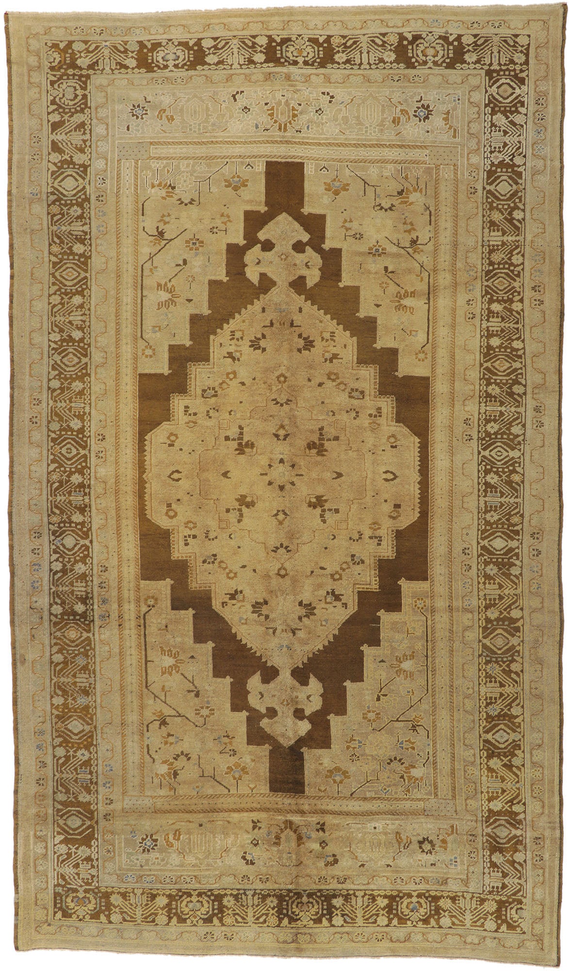 7 x 12 Vintage Turkish Oushak Rug 73946