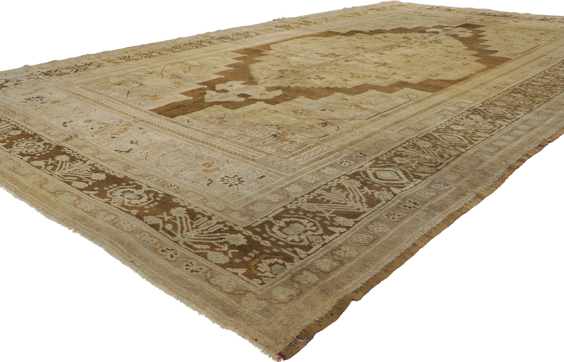 7 x 12 Vintage Turkish Oushak Rug 73946