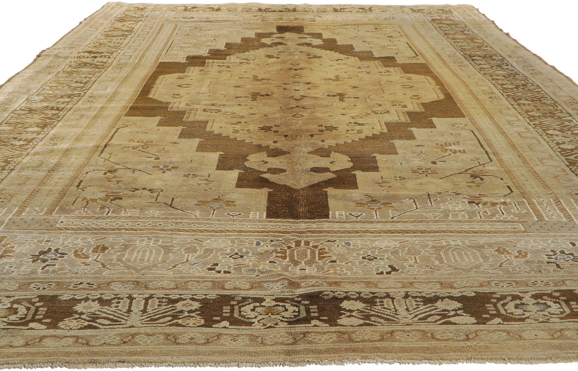 7 x 12 Vintage Turkish Oushak Rug 73946