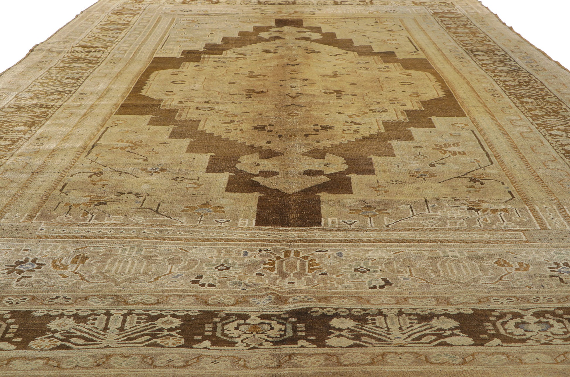7 x 12 Vintage Turkish Oushak Rug 73946
