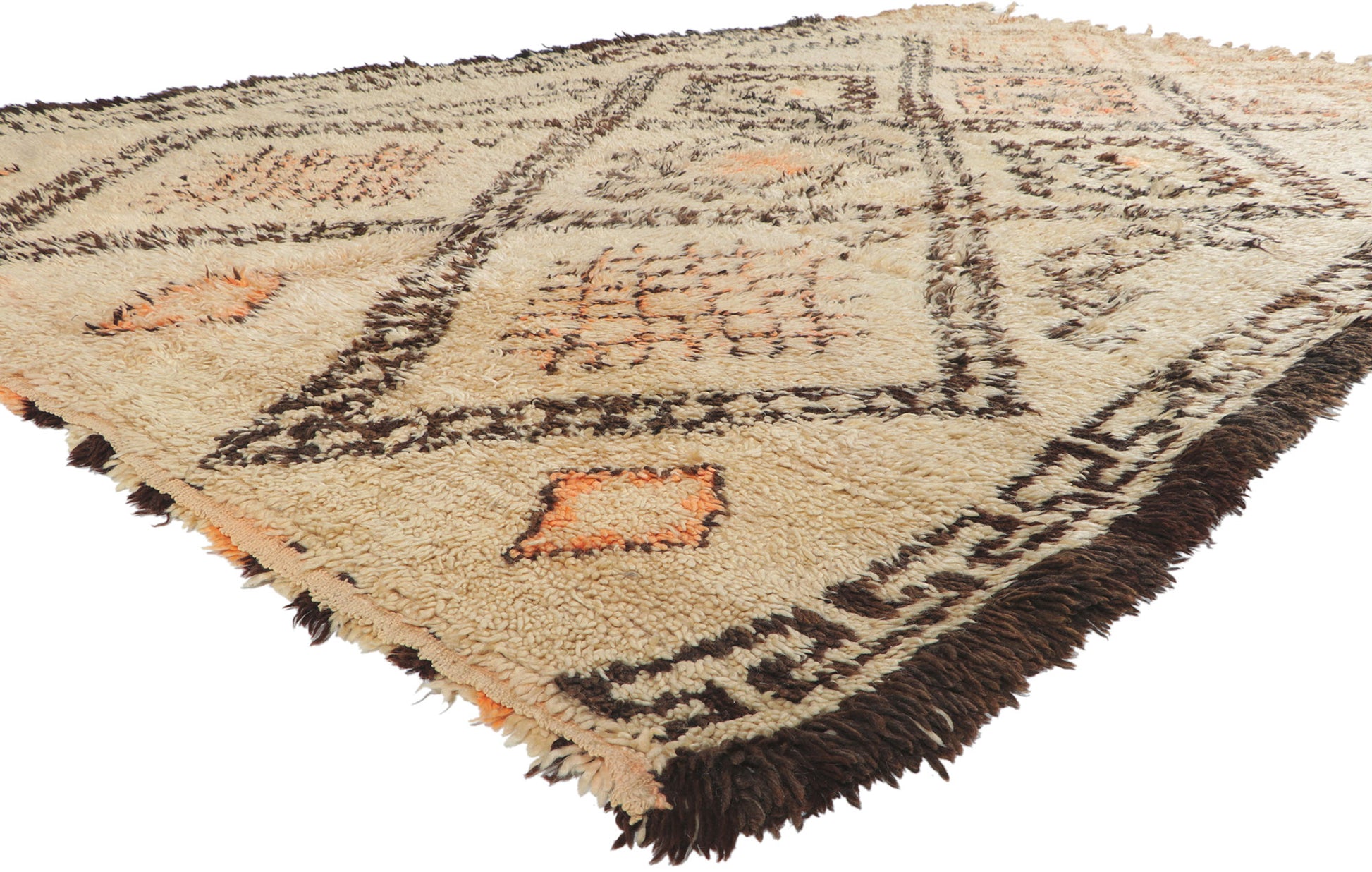 7 x 13 Vintage Moroccan Beni Ourain Rug 78365