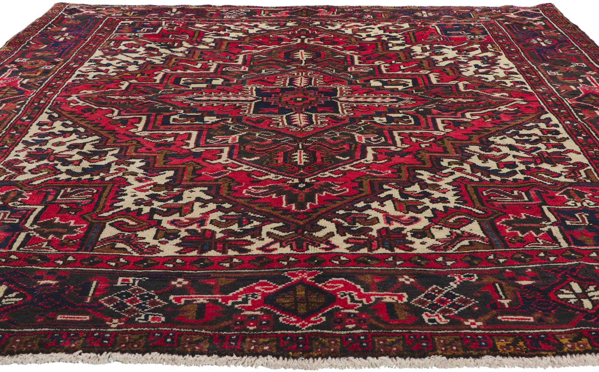 7 x 8 Vintage Persian Heriz Rug 61093