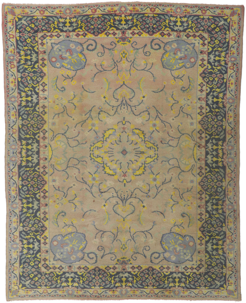 7 x 9 Vintage Turkish Oushak Rug 72323