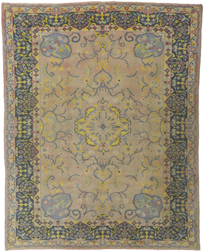 7 x 9 Vintage Turkish Oushak Rug 72323