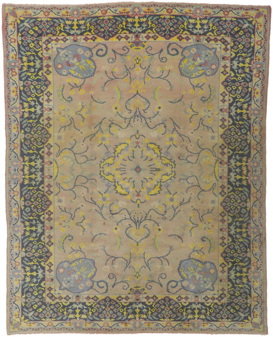 7 x 9 Vintage Turkish Oushak Rug 72323