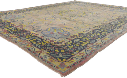 7 x 9 Vintage Turkish Oushak Rug 72323