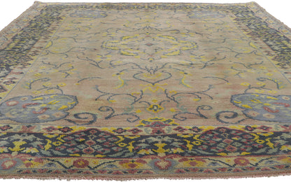 7 x 9 Vintage Turkish Oushak Rug 72323