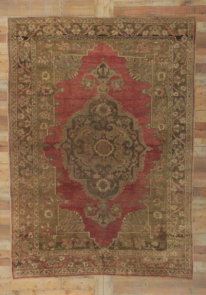 7 x 9 Vintage Turkish Oushak Rug 50934