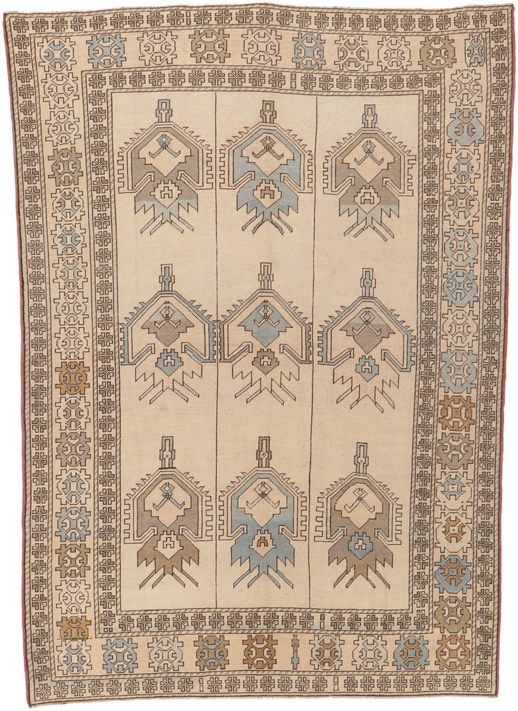 7 x 10 Vintage Turkish Oushak Rug 53684