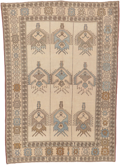 7 x 10 Vintage Turkish Oushak Rug 53684