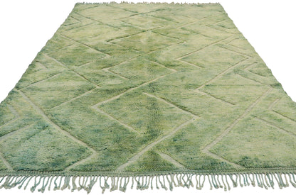 7 x 10 Modern Green Beni Mrirt Moroccan Rug 21183