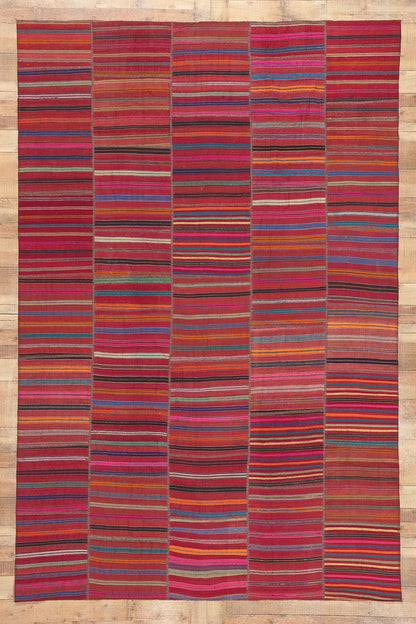 7 x 11 Vintage Turkish Striped Kilim Rug 60648