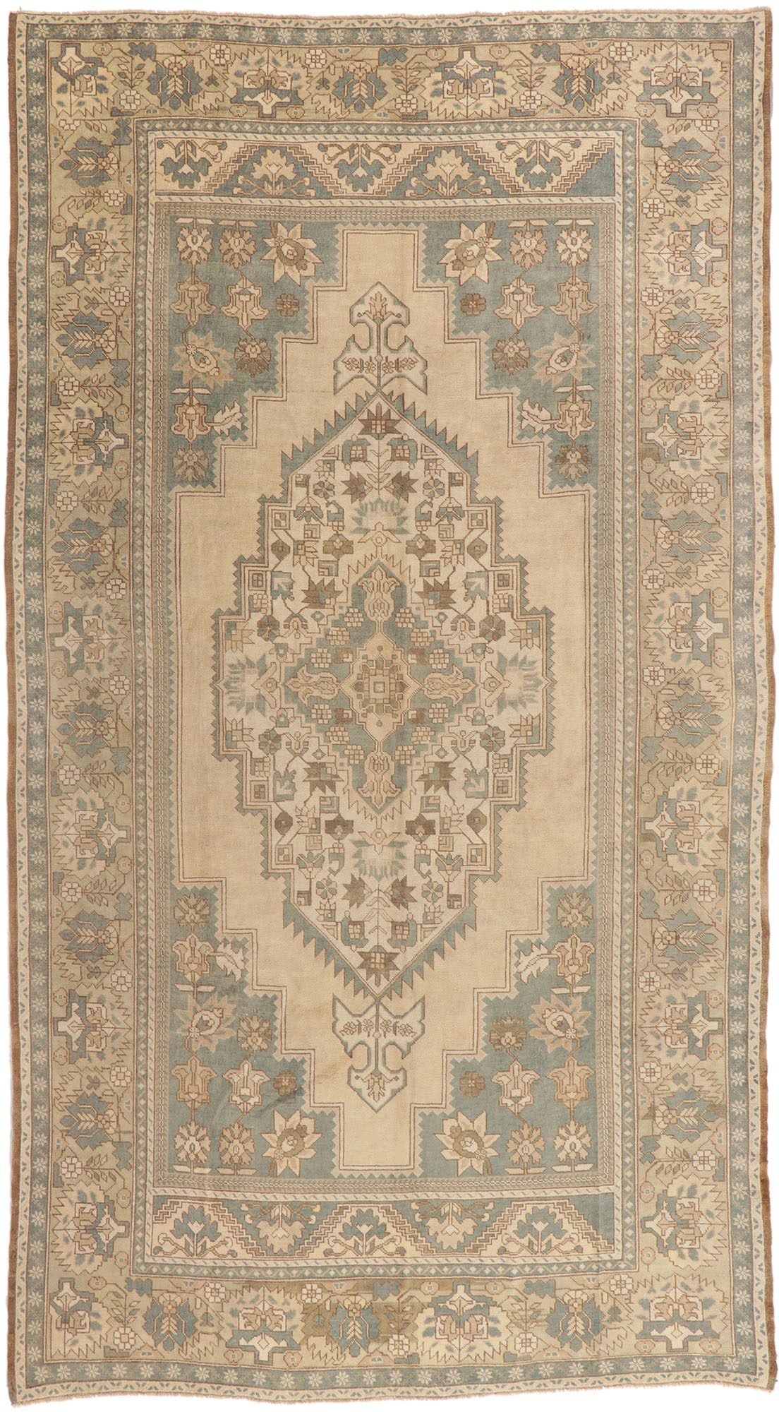 7 x 13 Vintage Turkish Oushak Rug 53685