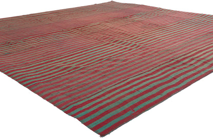 7 x 8 Vintage Turkish Striped Kilim Rug 60654