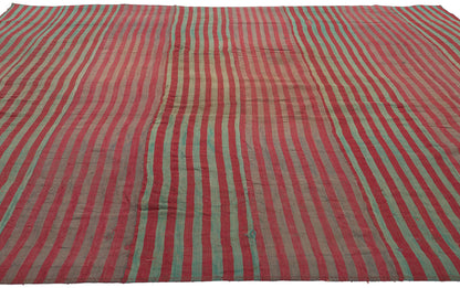 7 x 8 Vintage Turkish Striped Kilim Rug 60654