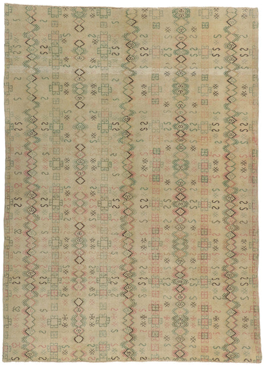 7 x 9 Vintage Turkish Sivas Rug 52137