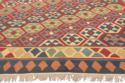7 x 9 Vintage Persian Shiraz Kilim Rug 61232