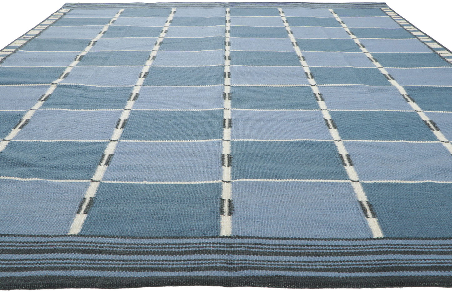 8 x 10 Blue Swedish Inspired Kilim Rug 30939