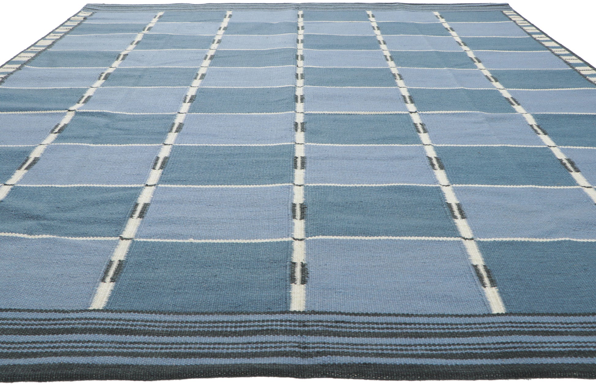 8 x 10 Blue Swedish Inspired Kilim Rug 30939