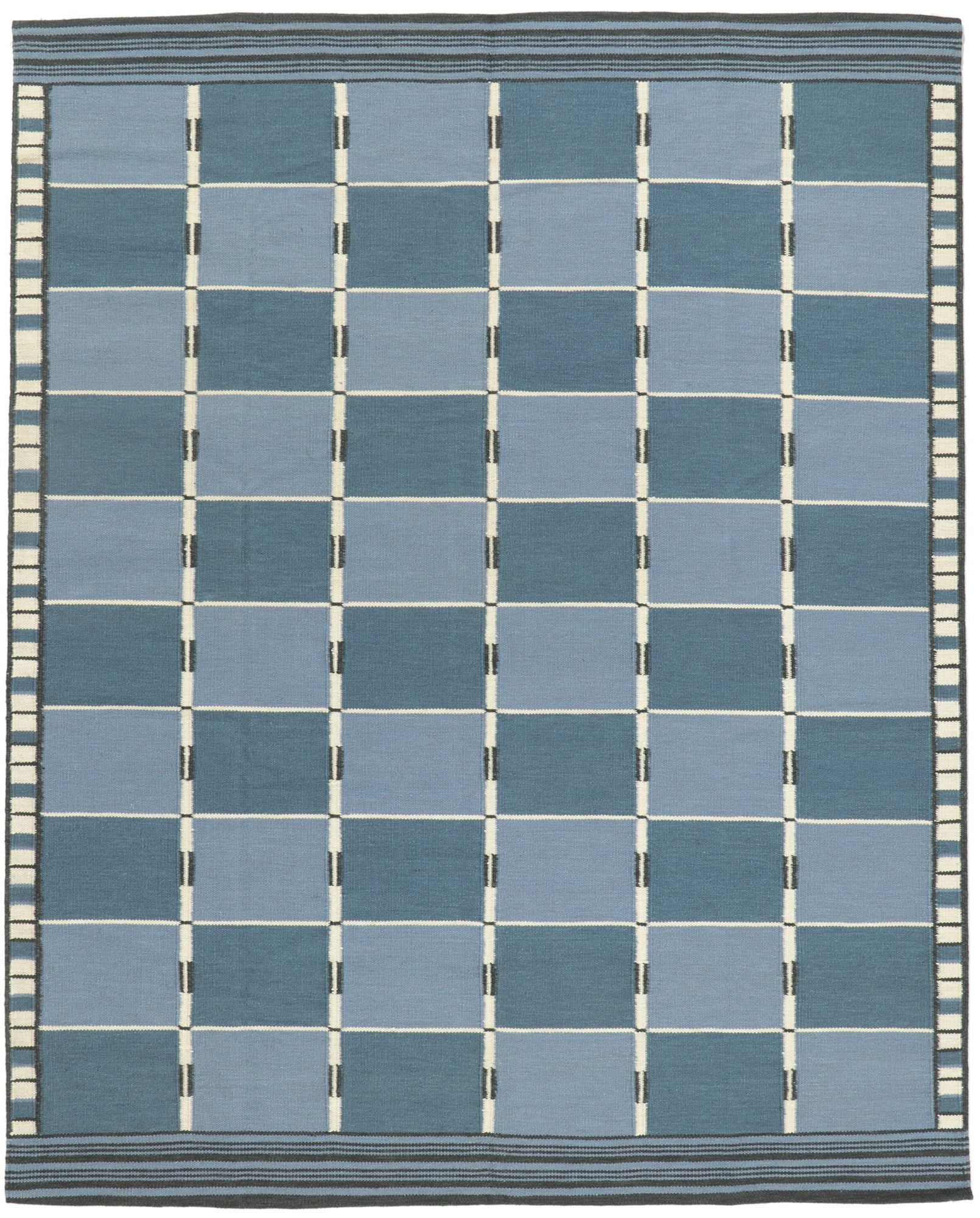 8 x 10 Blue Swedish Inspired Kilim Rug 30939
