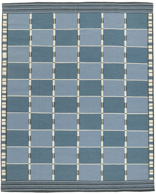 8 x 10 Blue Swedish Inspired Kilim Rug 30939