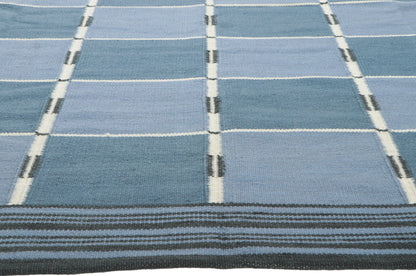 8 x 10 Blue Swedish Inspired Kilim Rug 30939