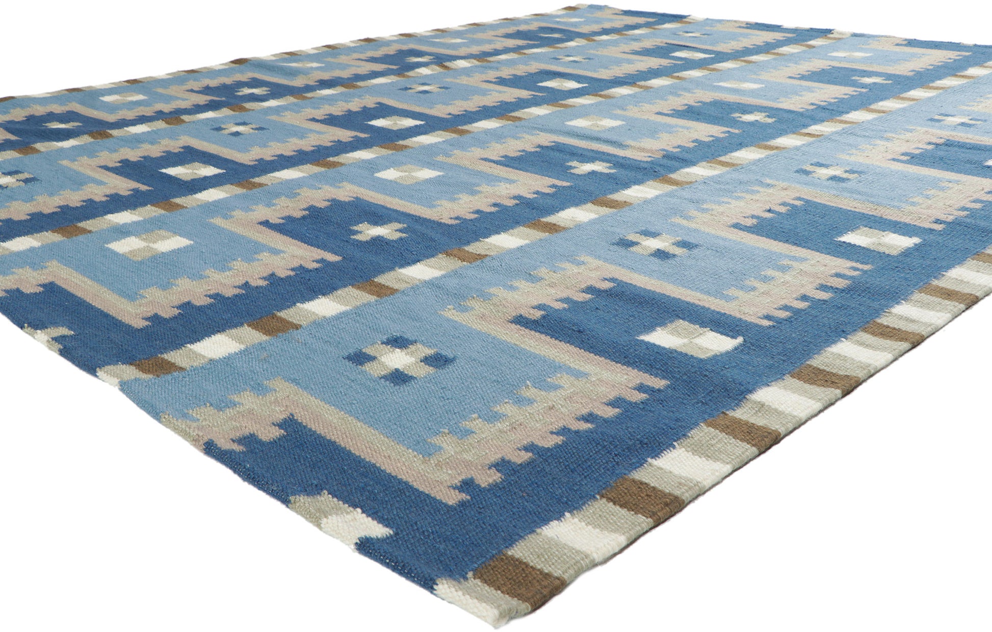 8 x 10 Scandinavian Modern Swedish Inspired Kilim Rug 30965