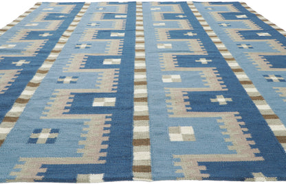 8 x 10 Scandinavian Modern Swedish Inspired Kilim Rug 30965