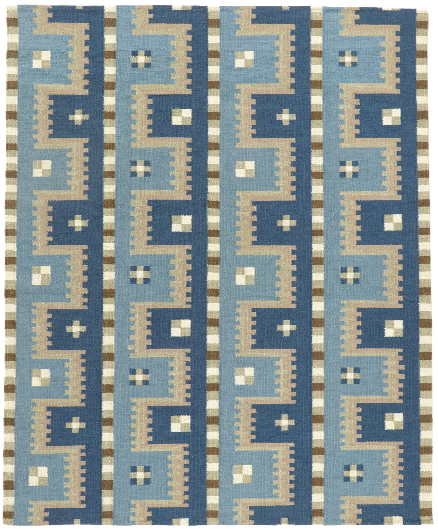 8 x 10 Scandinavian Modern Swedish Inspired Kilim Rug 30965