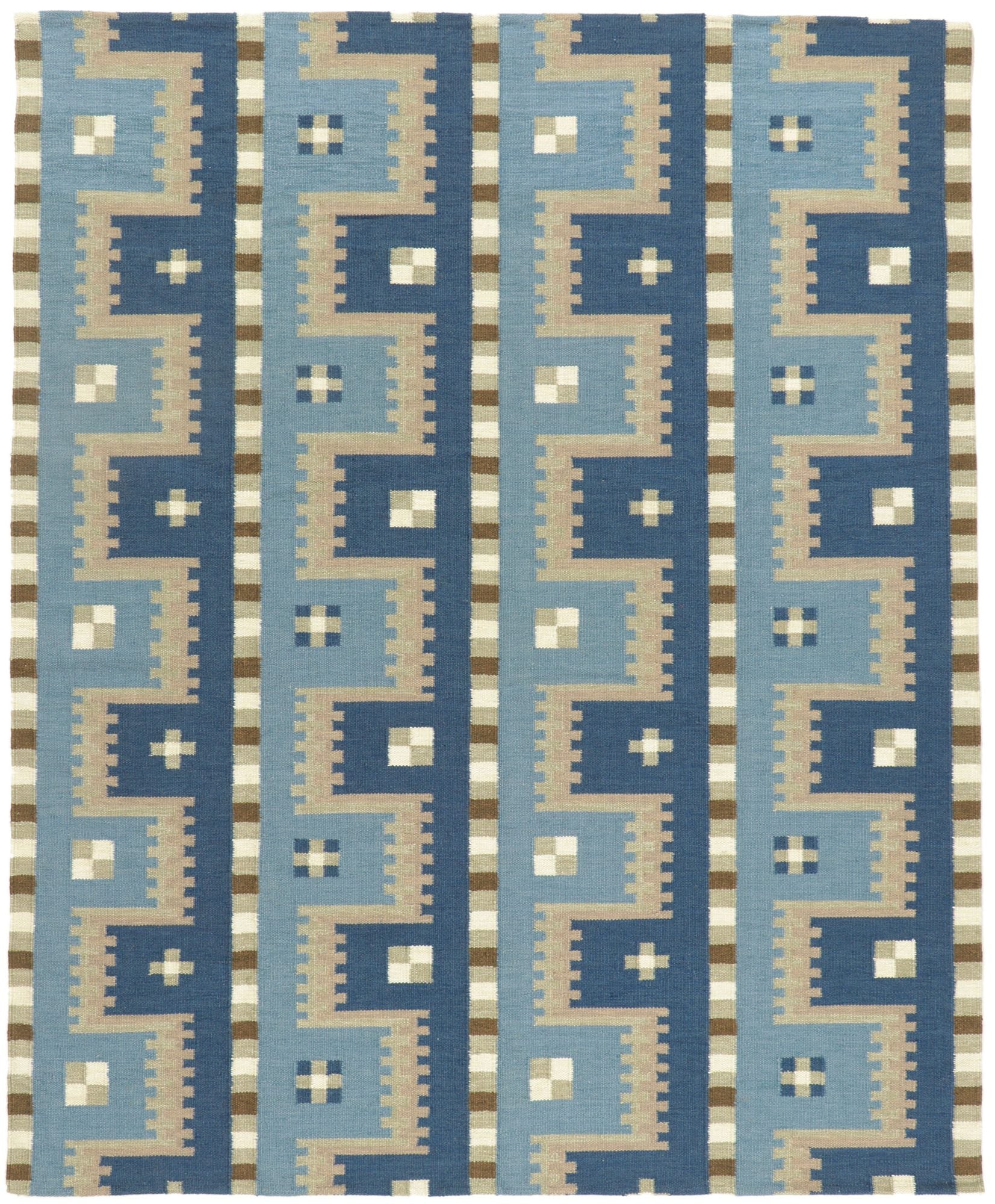 8 x 10 Scandinavian Modern Swedish Inspired Kilim Rug 30965