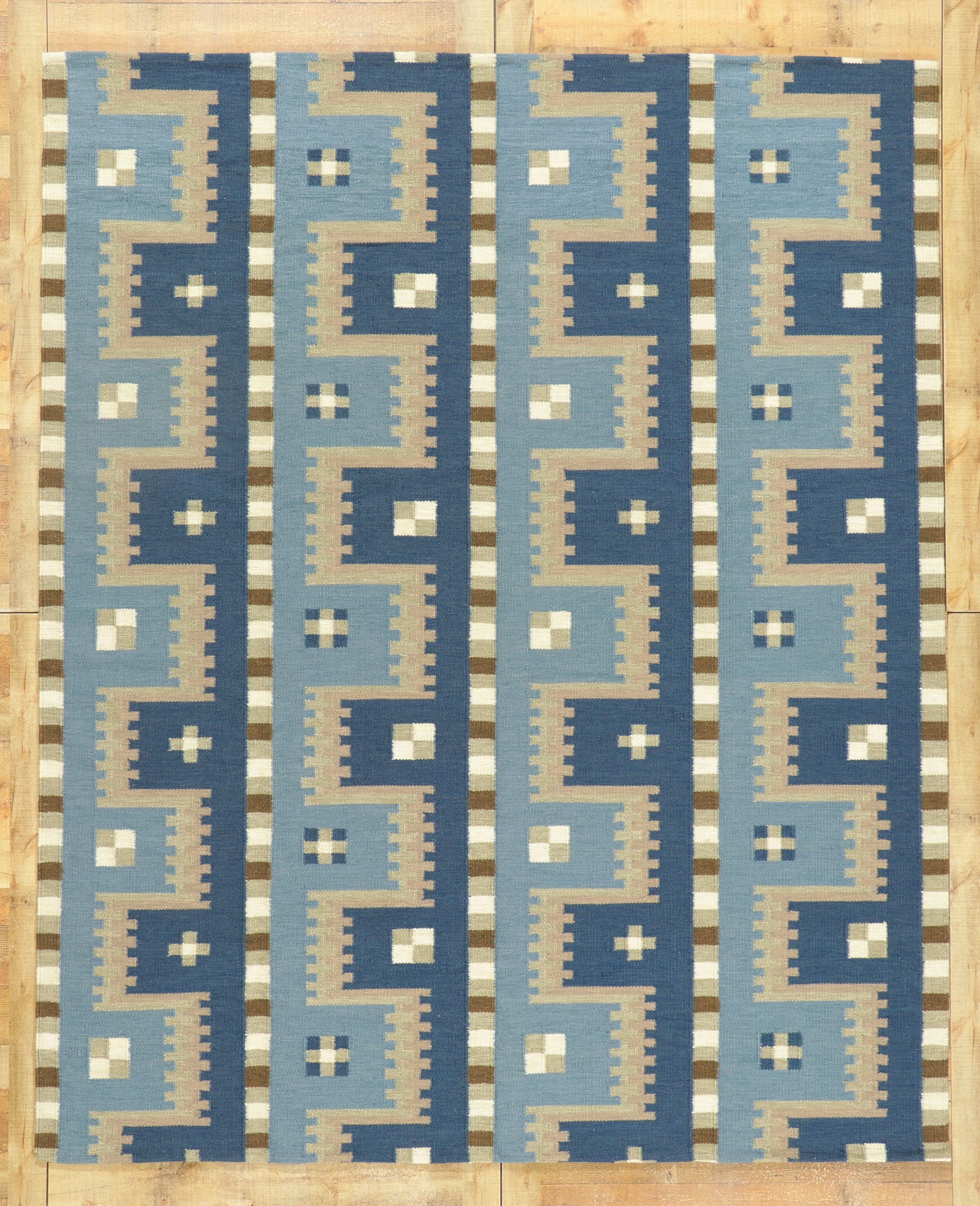 8 x 10 Scandinavian Modern Swedish Inspired Kilim Rug 30965