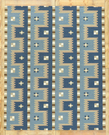 8 x 10 Scandinavian Modern Swedish Inspired Kilim Rug 30965