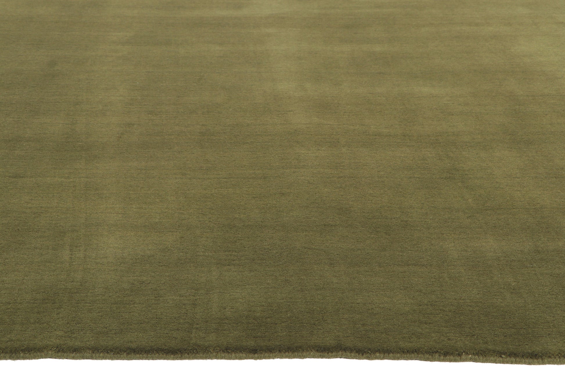 8 x 10 Solid Olive Green Modern Rug 30925