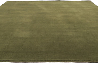 8 x 10 Solid Olive Green Modern Rug 30928