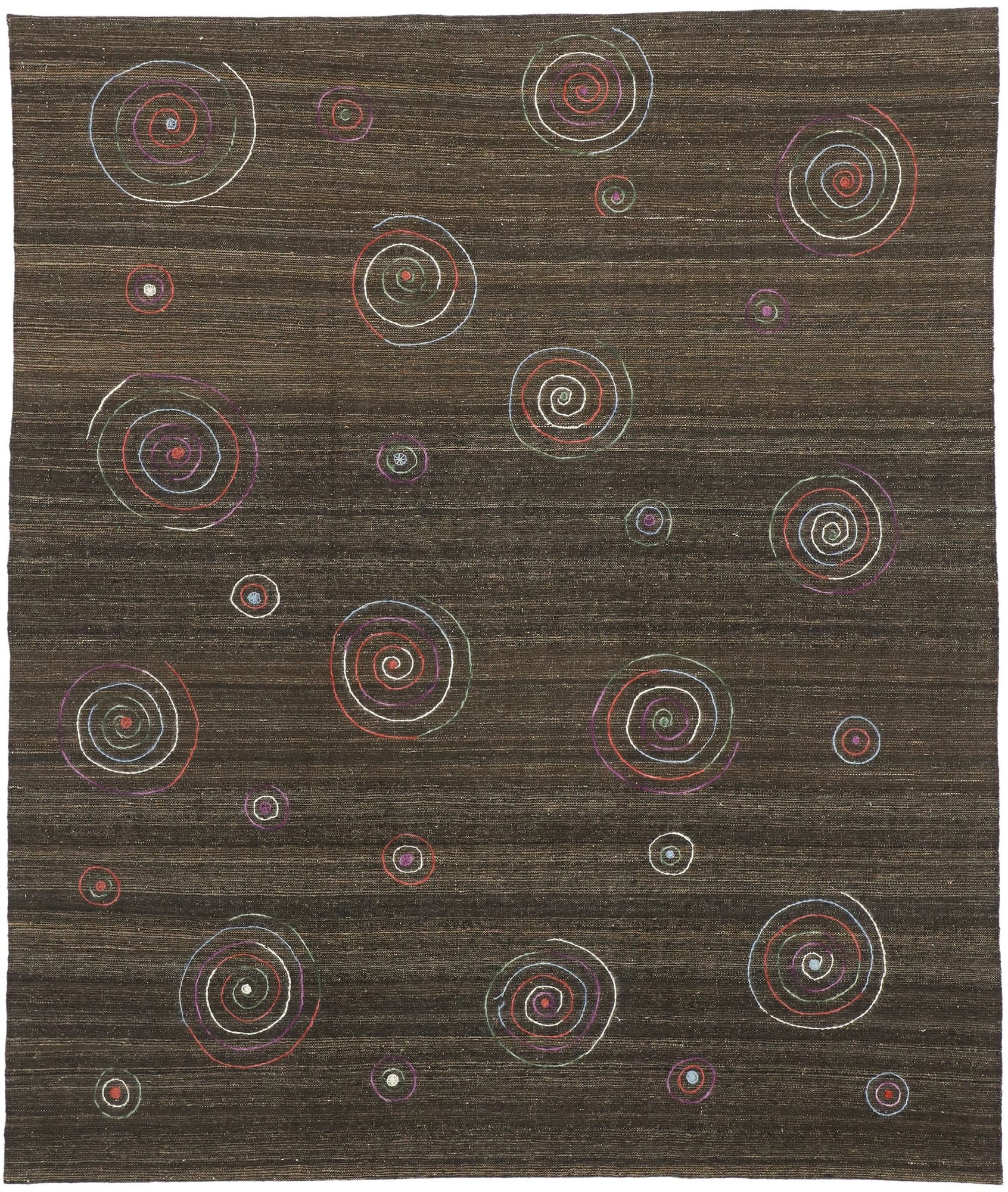 7 x 8 Vintage Uzbek Afghan Kilim Rug 80098