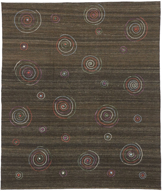 7 x 8 Vintage Uzbek Afghan Kilim Rug 80098