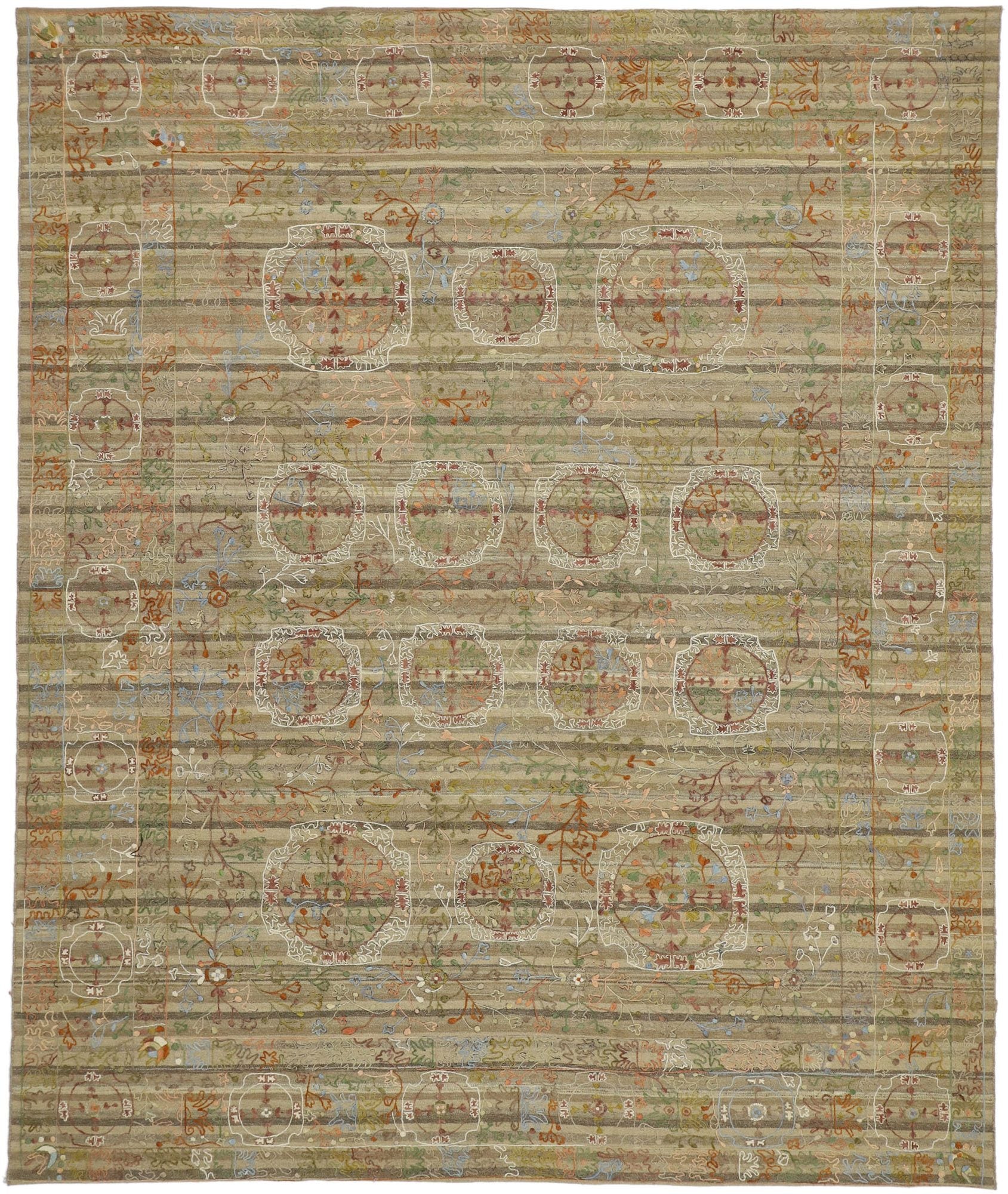 8 x 9 Vintage Uzbek Afghan Kilim Rug 80099