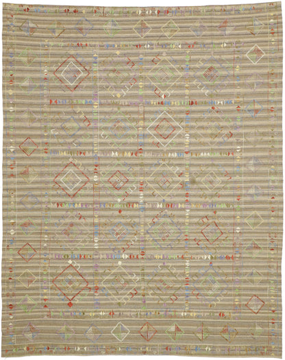 8 x 10 Vintage Uzbek Afghan Kilim Rug 80100