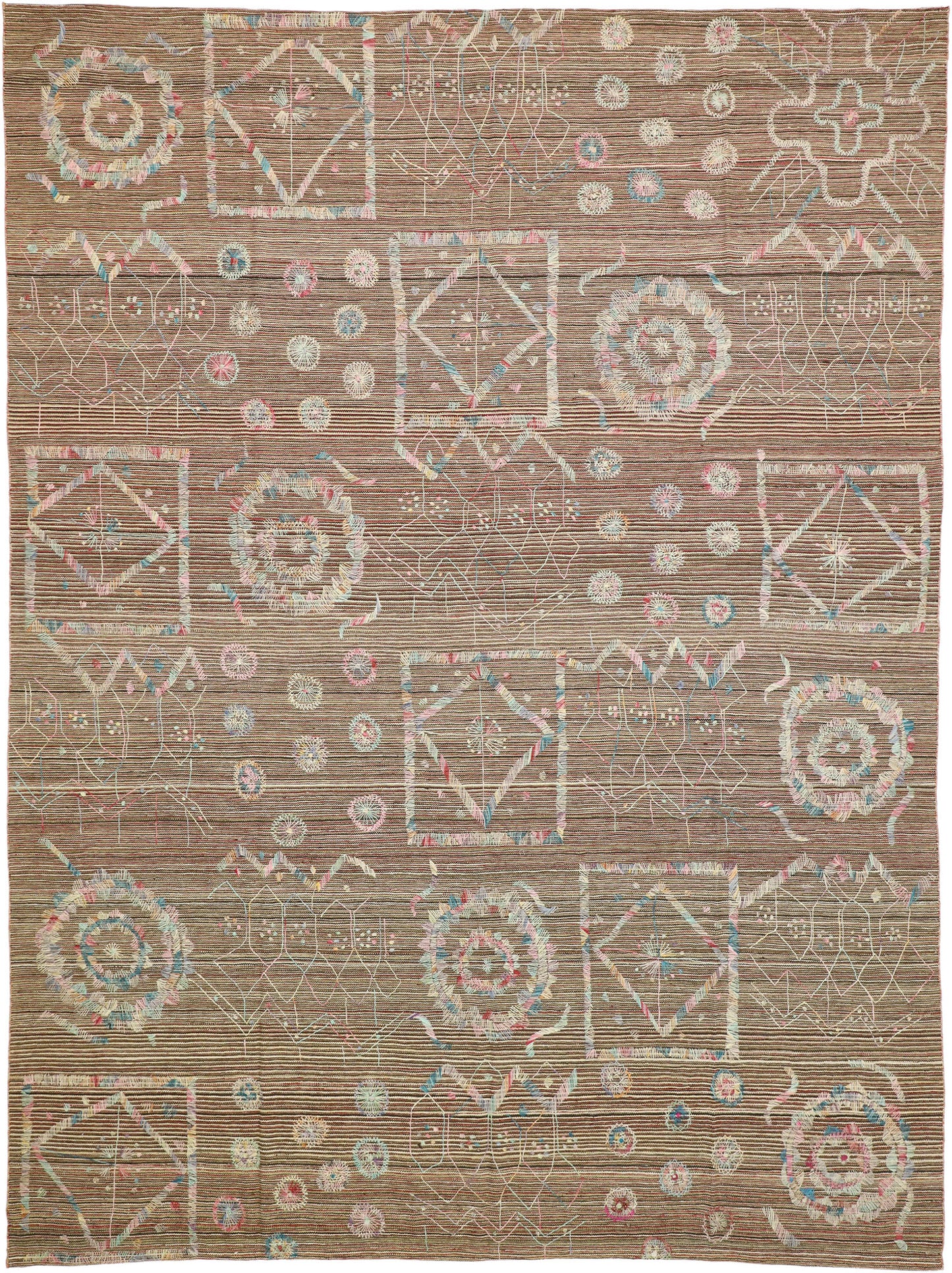 9 x 12 Vintage Uzbek Afghan Kilim Rug 80101