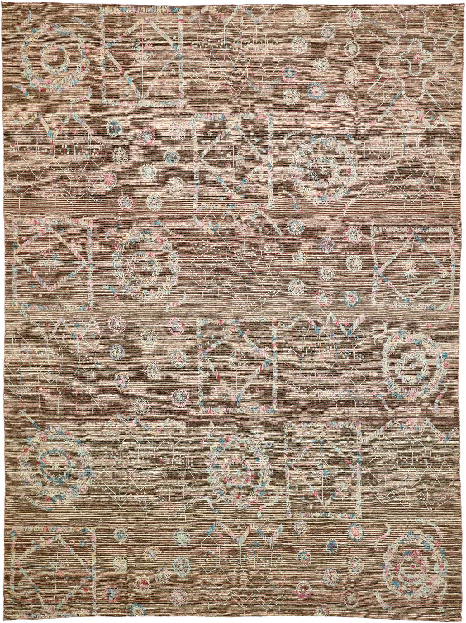 9 x 12 Vintage Uzbek Afghan Kilim Rug 80101