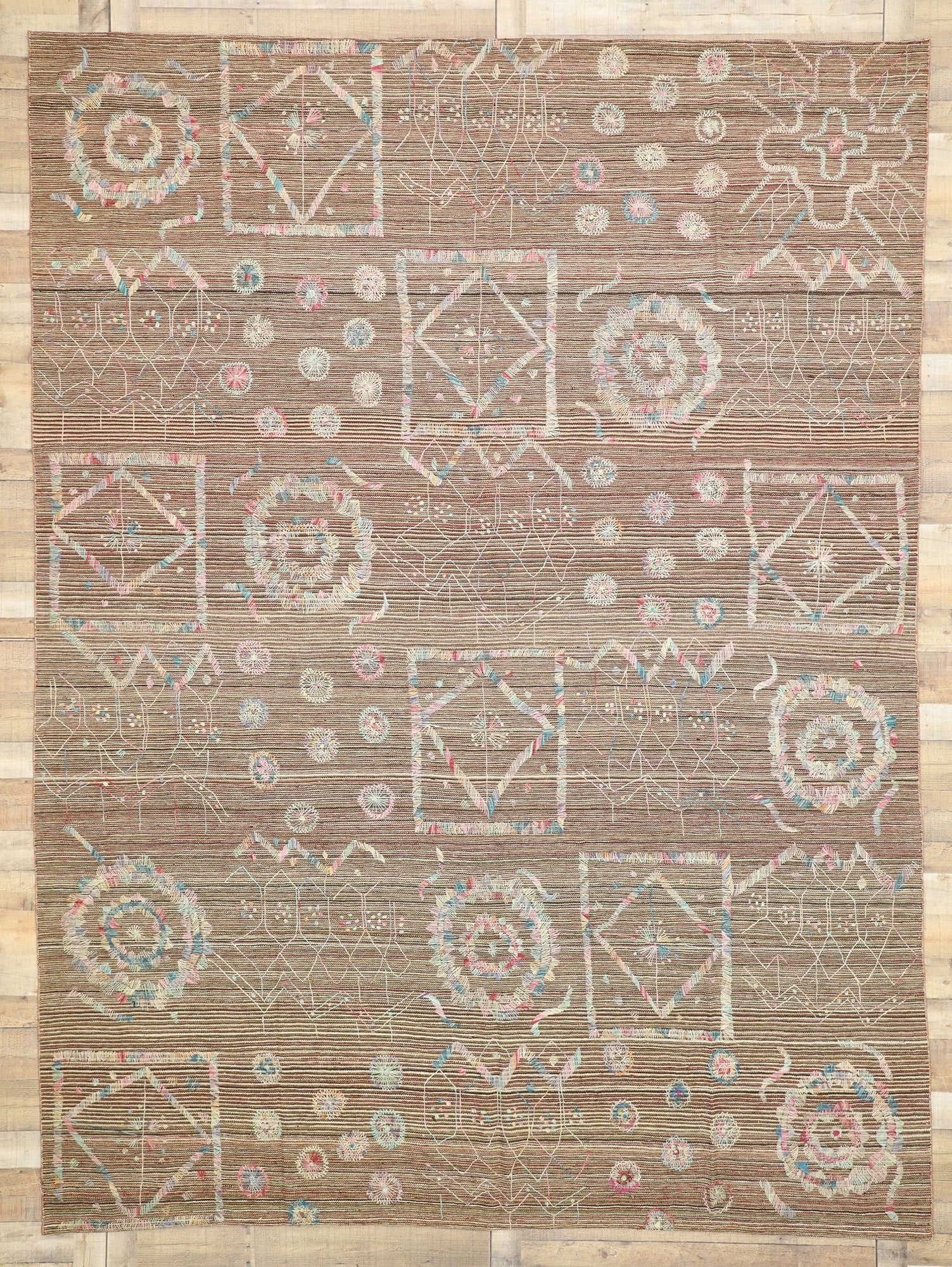 9 x 12 Vintage Uzbek Afghan Kilim Rug 80101