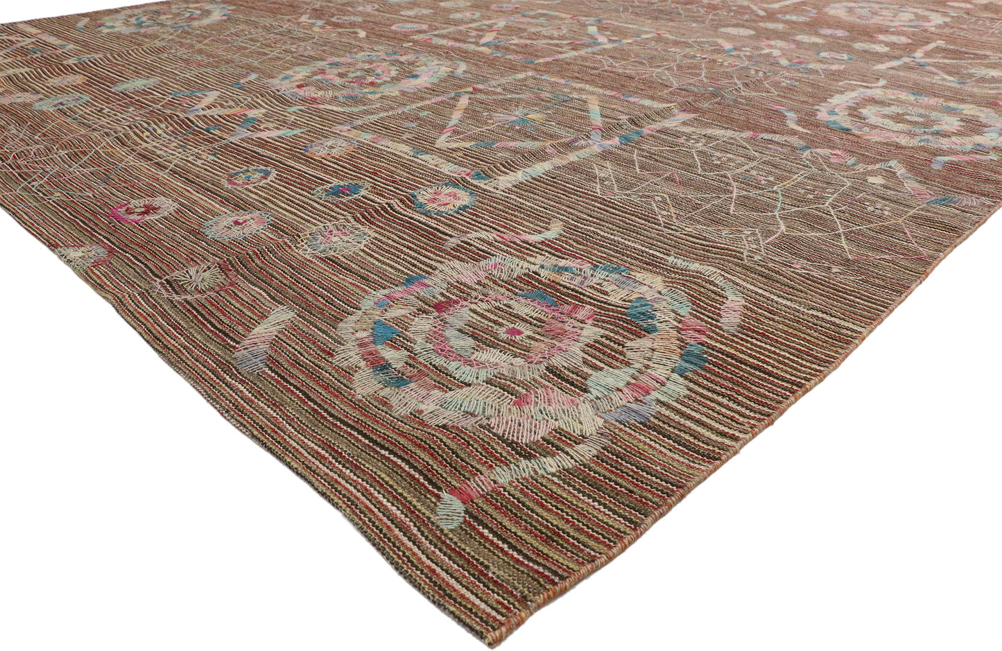 9 x 12 Vintage Uzbek Afghan Kilim Rug 80101
