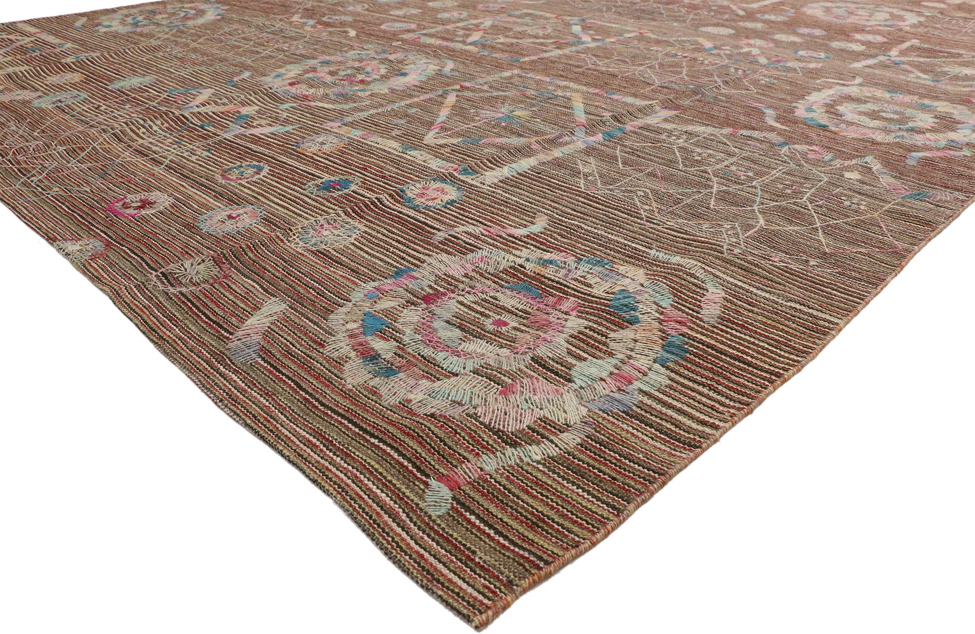 9 x 12 Vintage Uzbek Afghan Kilim Rug 80101