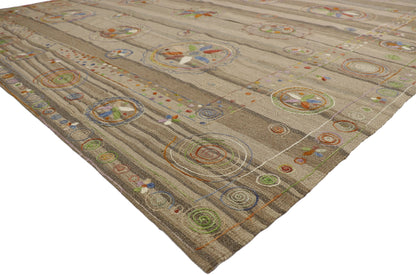 9 x 12 Vintage Uzbek Afghan Kilim Rug 80102