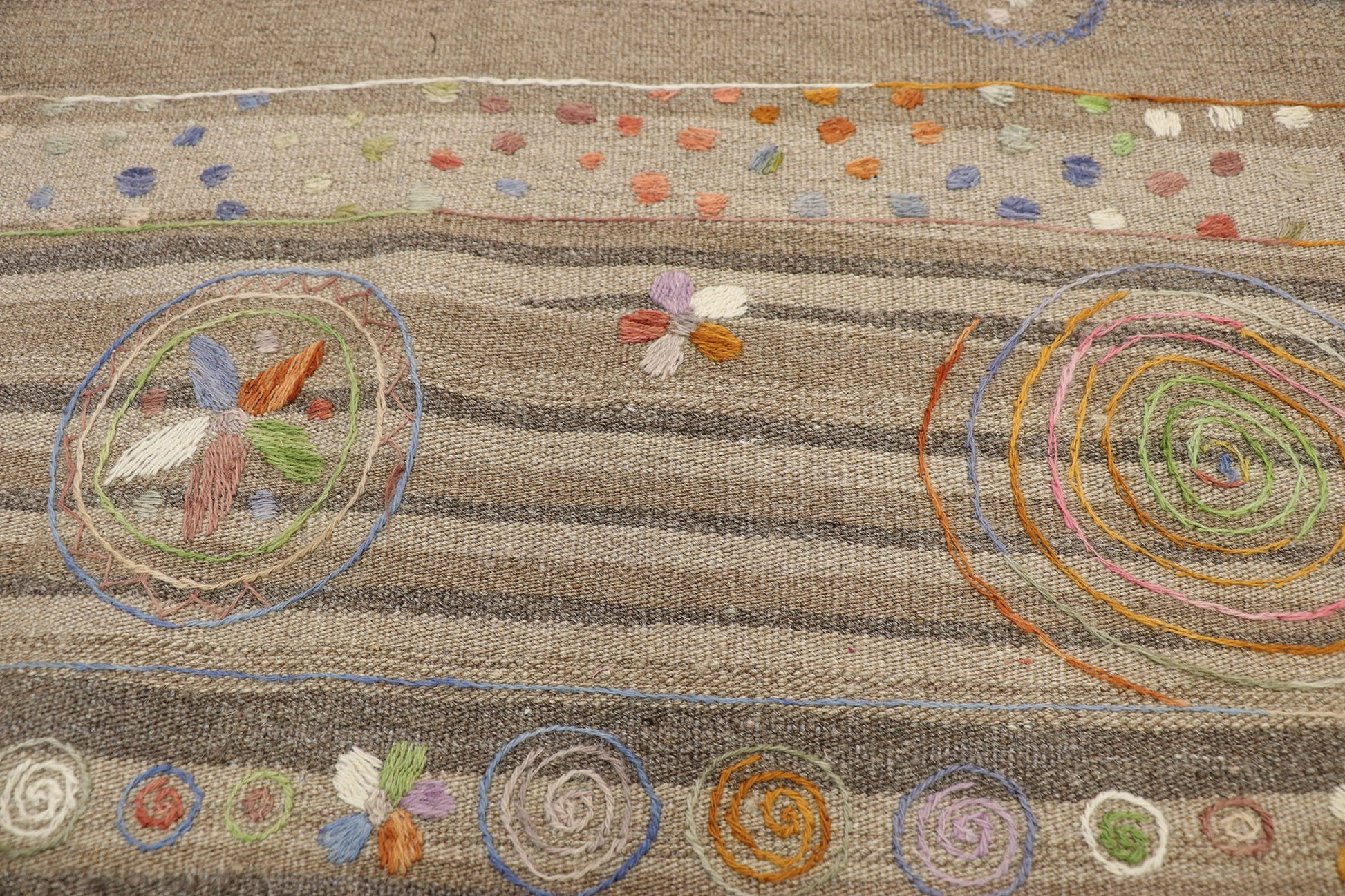 9 x 12 Vintage Uzbek Afghan Kilim Rug 80102